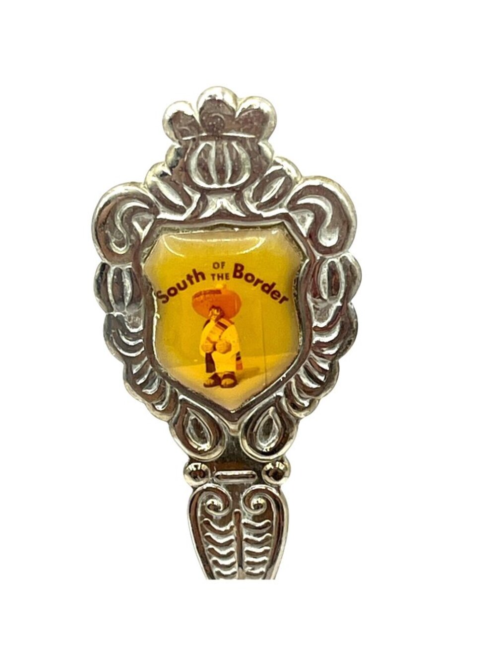 Vintage South Of The Border Souvenir Spoon With Decorative Handle & Shield Desig